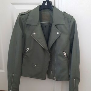BLANKNYC green faux leather jacket